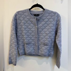 Light blue knit cardigan from Mango